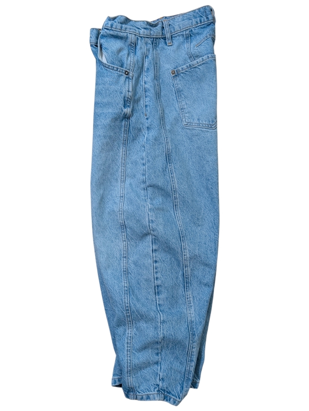 We The Free Free People Good Luck Mid Rise Med Wash Barrel Jeans 27 - Picture 8 of 14